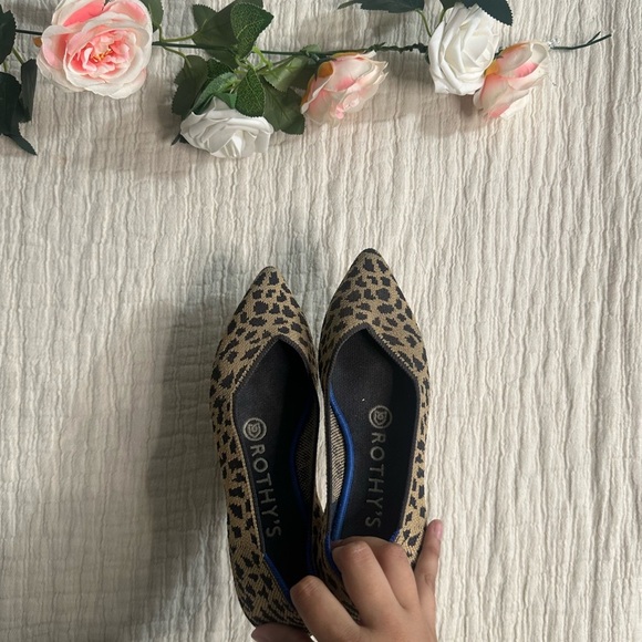Rothy's Brown and Black Leopard Print Flats 5.5 - Picture 1 of 4